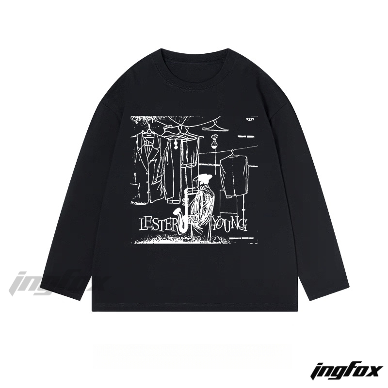 Lester Young - Themed Classic Cotton Long Sleeve Tee