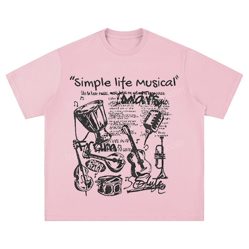 "Simple Life Musical" Instrument Print - Unisex Fit Short Sleeve T - Shirt