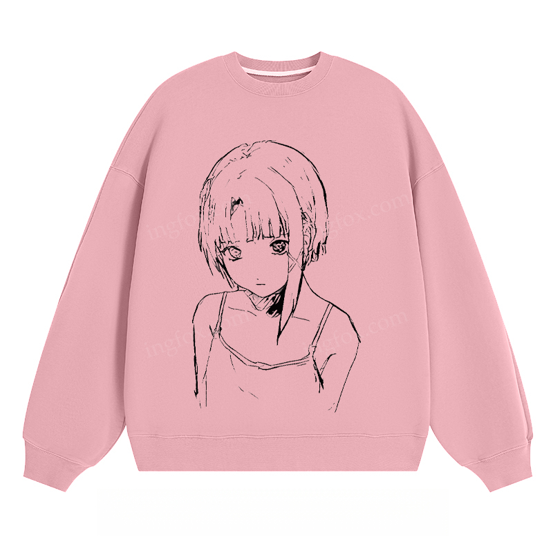 Anime Girl Sketch - Classic Unisex Fit Crewneck Sweatshirt