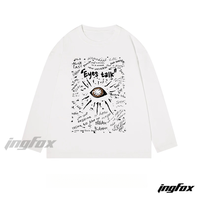 "Eyes Talk" Art - Themed Classic Cotton Long Sleeve Tee