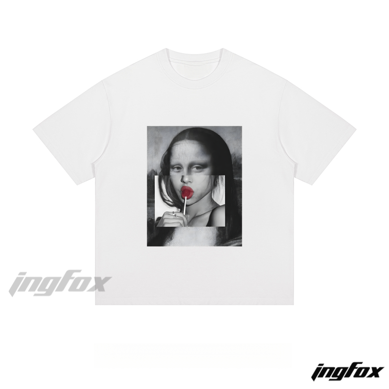 Mona Lisa Remix - Loose Fit Short Sleeve T - Shirt