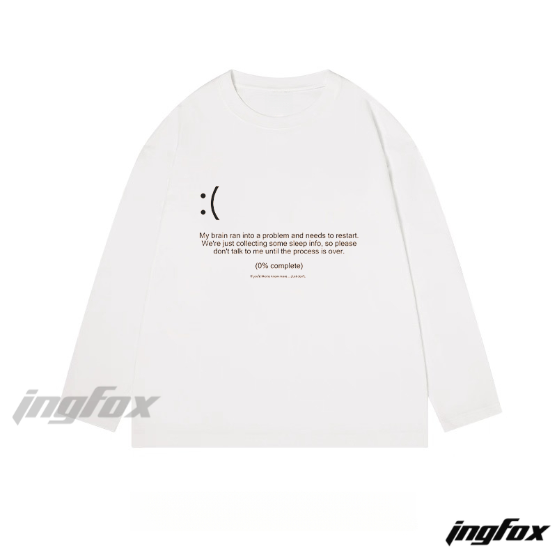 Brain Restart Humor - Classic Cotton Long Sleeve Tee