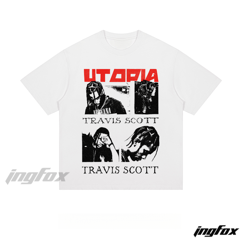 Travis Scott Utopia Graphic - Loose Fit Short Sleeve T-Shirt