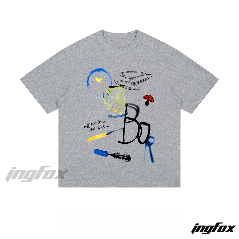 Art Studio Collage Tee - Loose Fit Short Sleeve T - Shirt