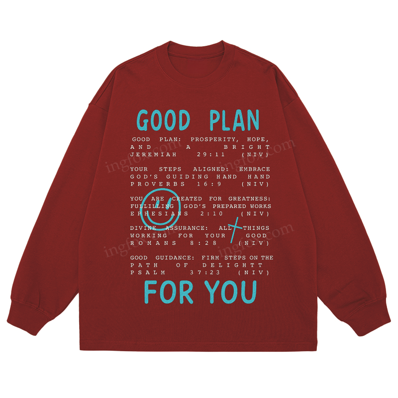 "Good Plan For You" Biblical Quote - Classic Unisex Fit Cotton Long Sleeve Tee