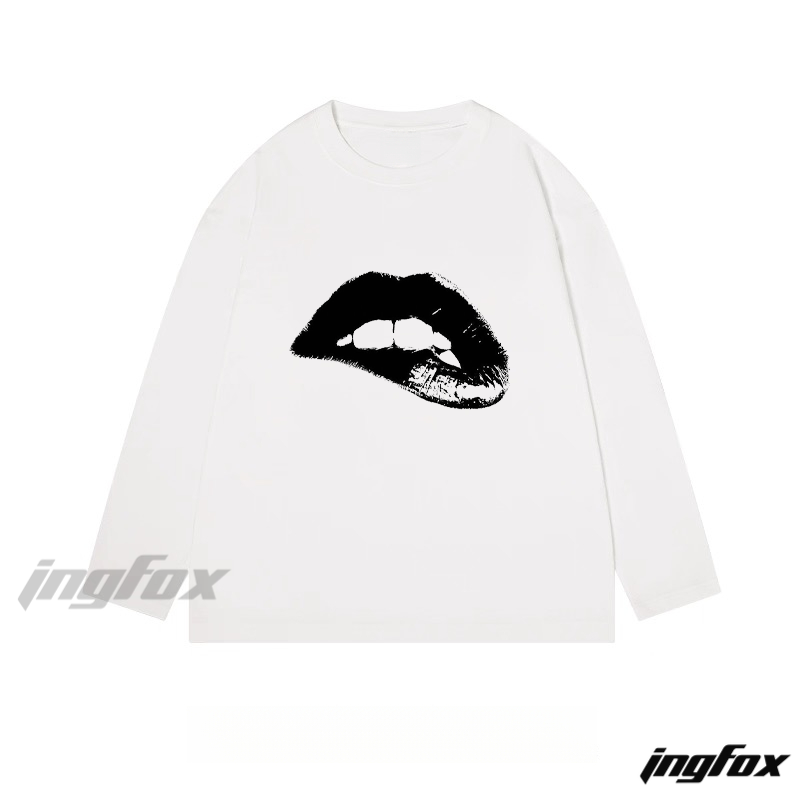 Lips Graphic - Classic Cotton Long Sleeve Tee