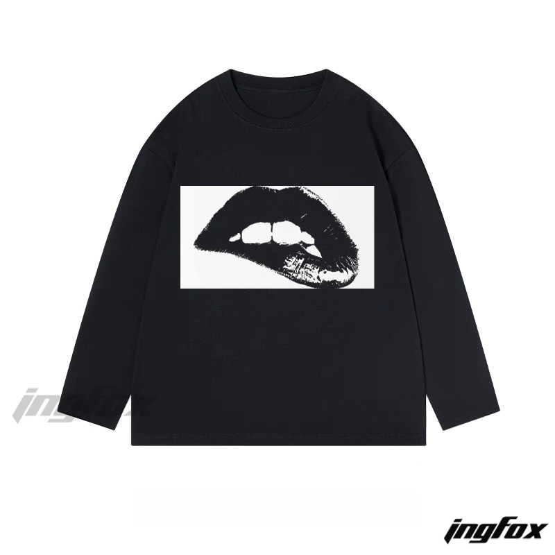 Lips Graphic - Classic Cotton Long Sleeve Tee