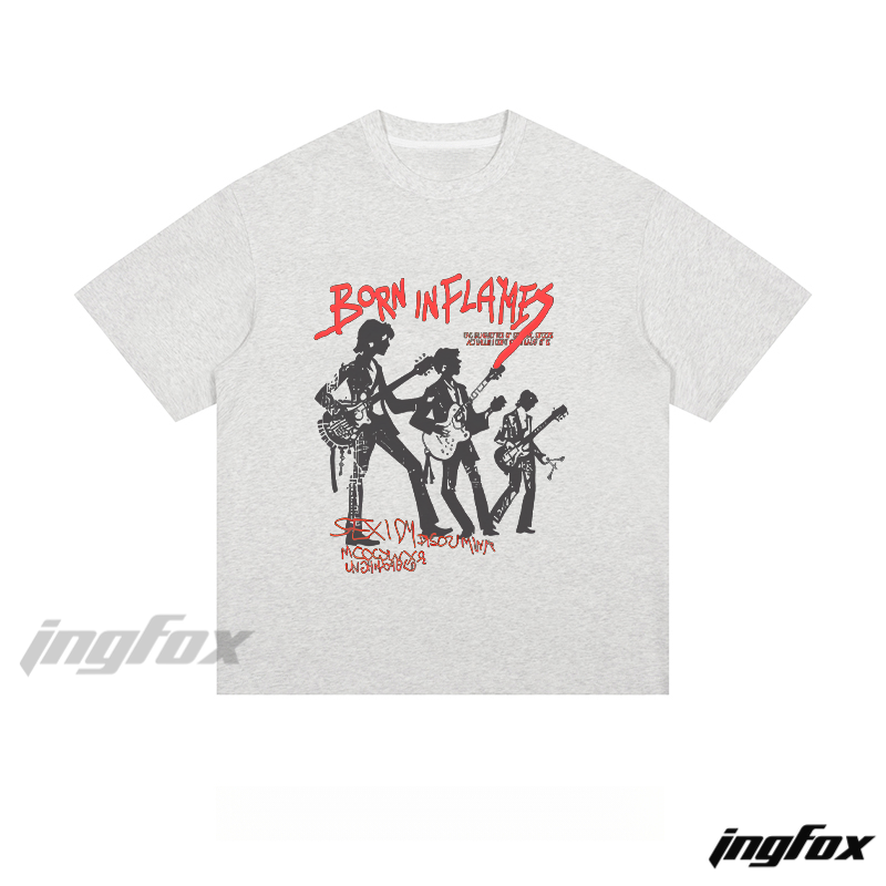 Born in Flames Band - Loose Fit Short Sleeve T - Shirt