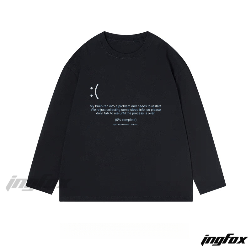 Brain Restart Humor - Classic Cotton Long Sleeve Tee
