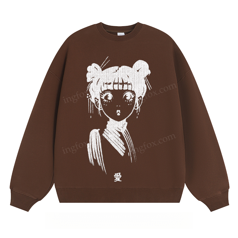 Anime Girl Graphic - Classic Unisex Fit Crewneck Sweatshirt