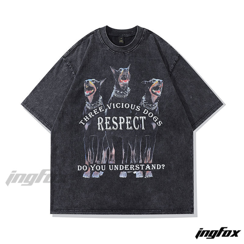 Vicious Dogs - Vintage Washed Oversized T-Shirt