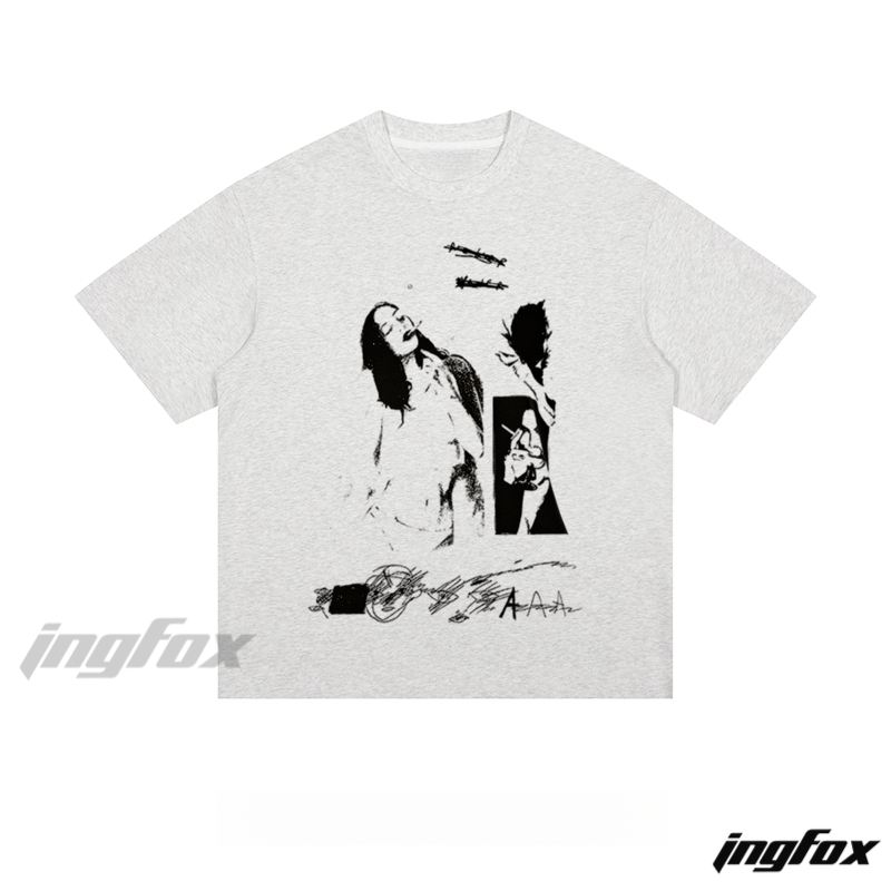 Avant - Garde Figure Collage - Loose Fit Short Sleeve T - Shirt