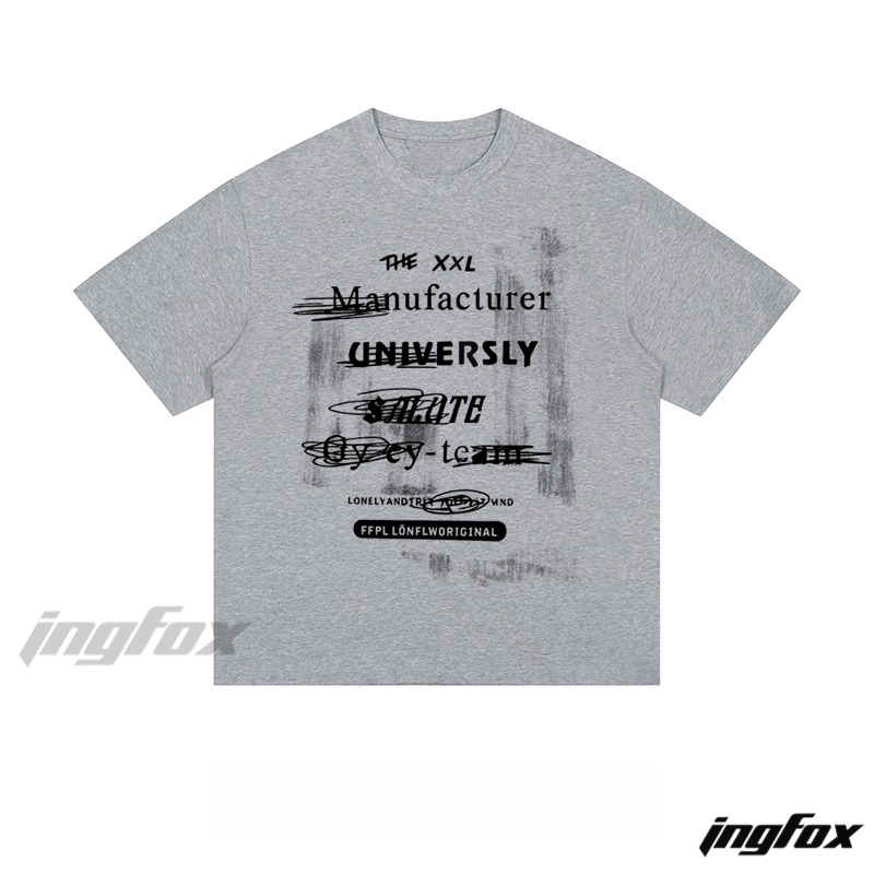Grunge Text Collage - Loose Fit Short Sleeve T - Shirt