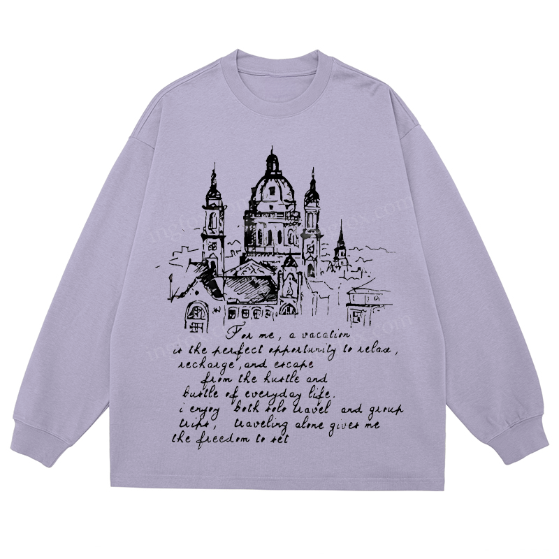 European Architecture & Travel Quote - Classic Unisex Fit Cotton Long Sleeve Tee