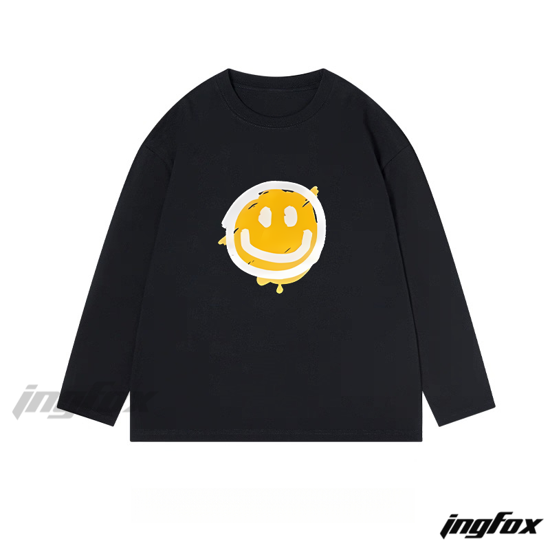 Smiley Face Graphic Long - Sleeve Tee