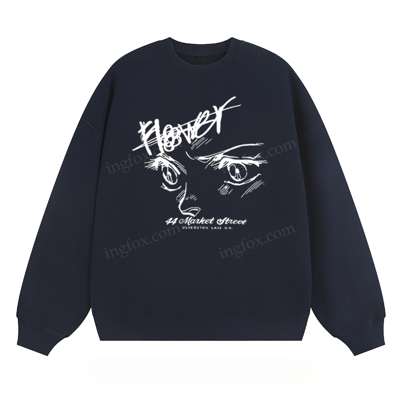 Anime Eyes & "Flower" - Classic Unisex Fit Crewneck Sweatshirt