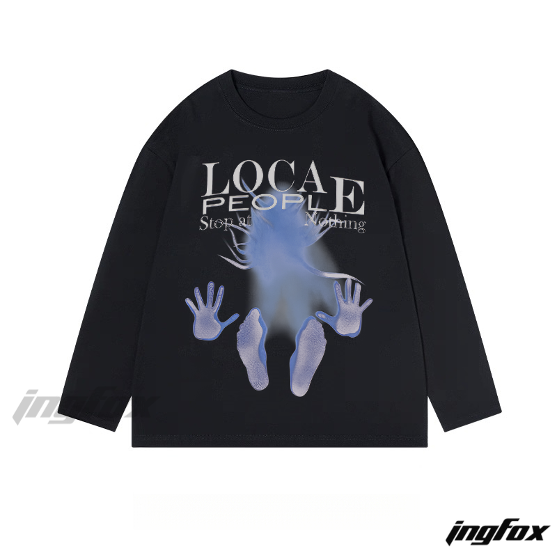 "LOCA PEOPLE Stop at Nothing" Abstract Graphic - Classic Cotton Long Sleeve Tee