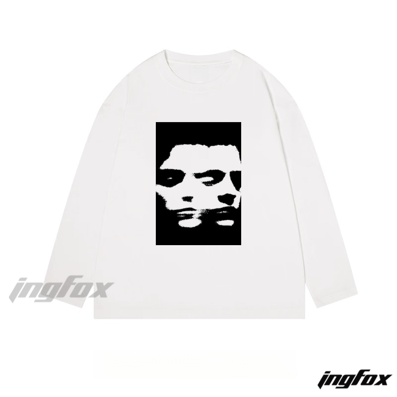 Abstract Double - Face Graphic - Classic Cotton Long Sleeve Tee