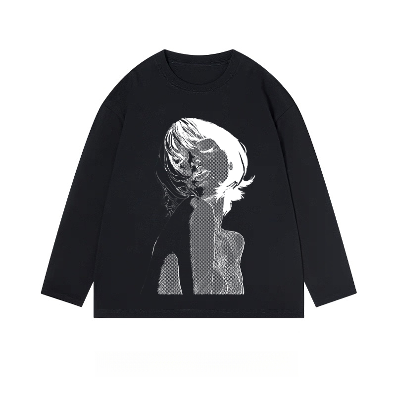 Anime Girl Sketch - Classic Cotton Long Sleeve Tee