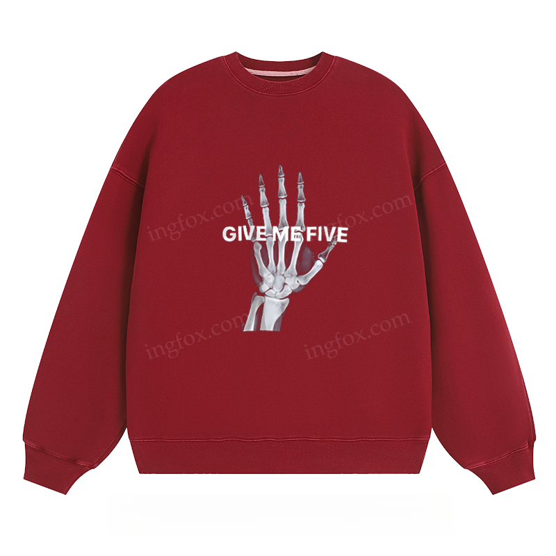 "Give Me Five" Skeleton Hand - Classic Unisex Fit Crewneck Sweatshirt