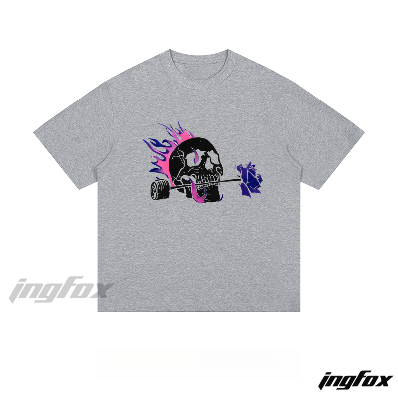 Skull & Rose Rebellion - Loose Fit Short Sleeve T - Shirt