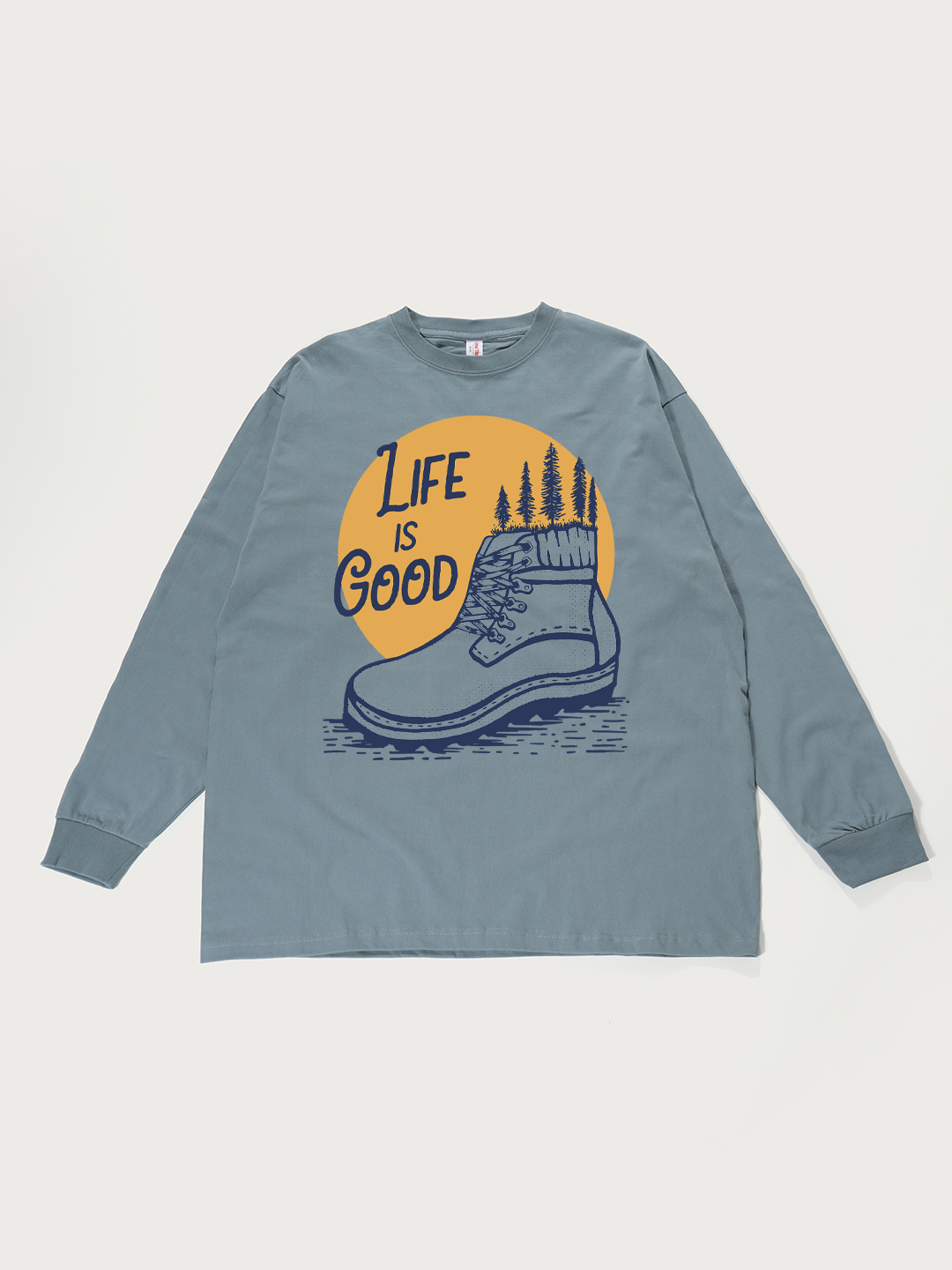 Life Is Good Outdoor Boot - Unisex Retro Cotton Long Sleeve T-Shirt