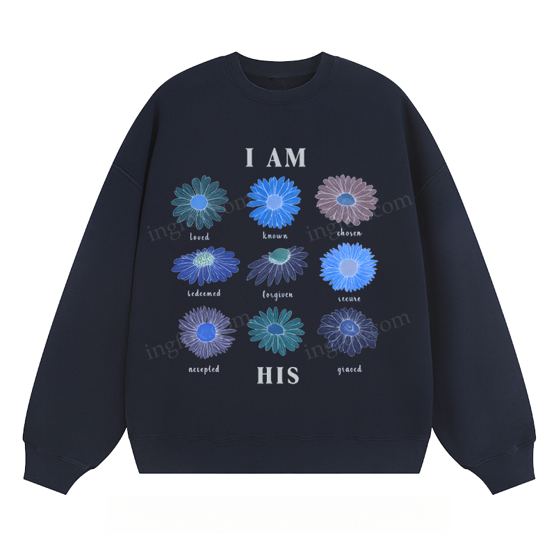 "I AM HIS" Floral - Classic Unisex Fit Crewneck Sweatshirt