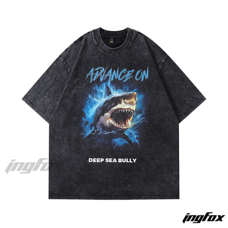 Shark Bully Vibe - Vintage Washed Oversized T-Shirt