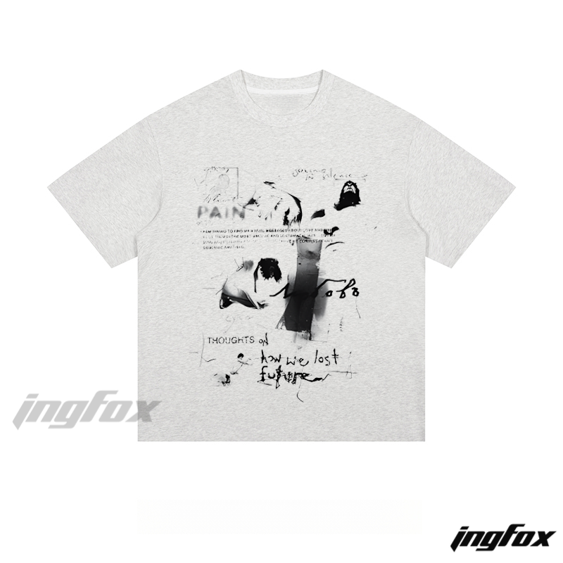 Artistic Collage "PAIN & THOUGHTS" - Loose Fit Short Sleeve T-Shirt
