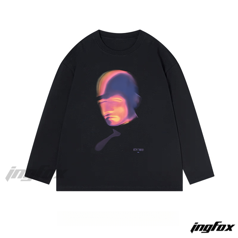 Abstract Portrait - Themed Classic Cotton Long Sleeve Tee