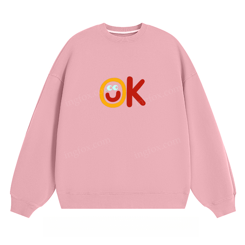 OK Smiley Graphic - Classic Unisex Fit Crewneck Sweatshirt