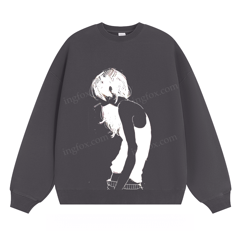 Artistic Girl Sketch - Classic Unisex Fit Crewneck Sweatshirt