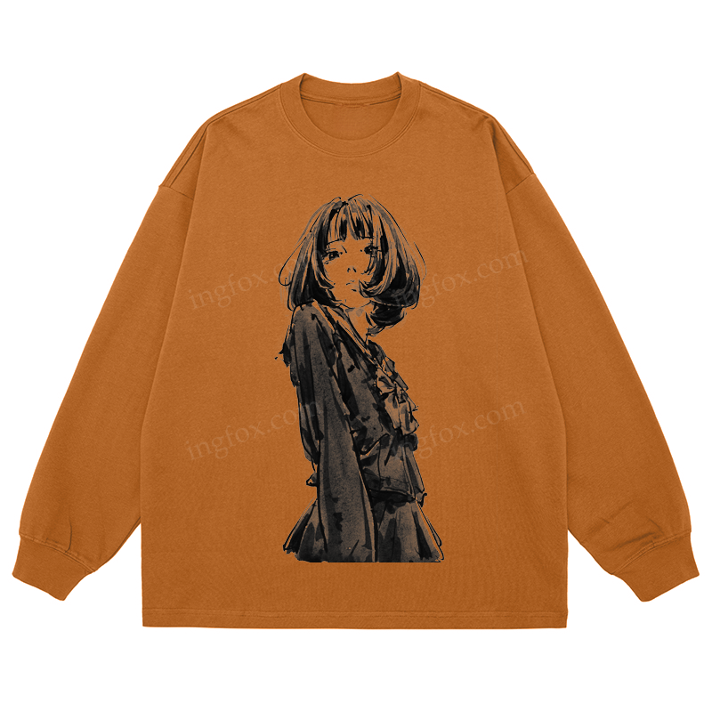 Ink Girl - Classic Unisex Fit Cotton Long Sleeve Tee
