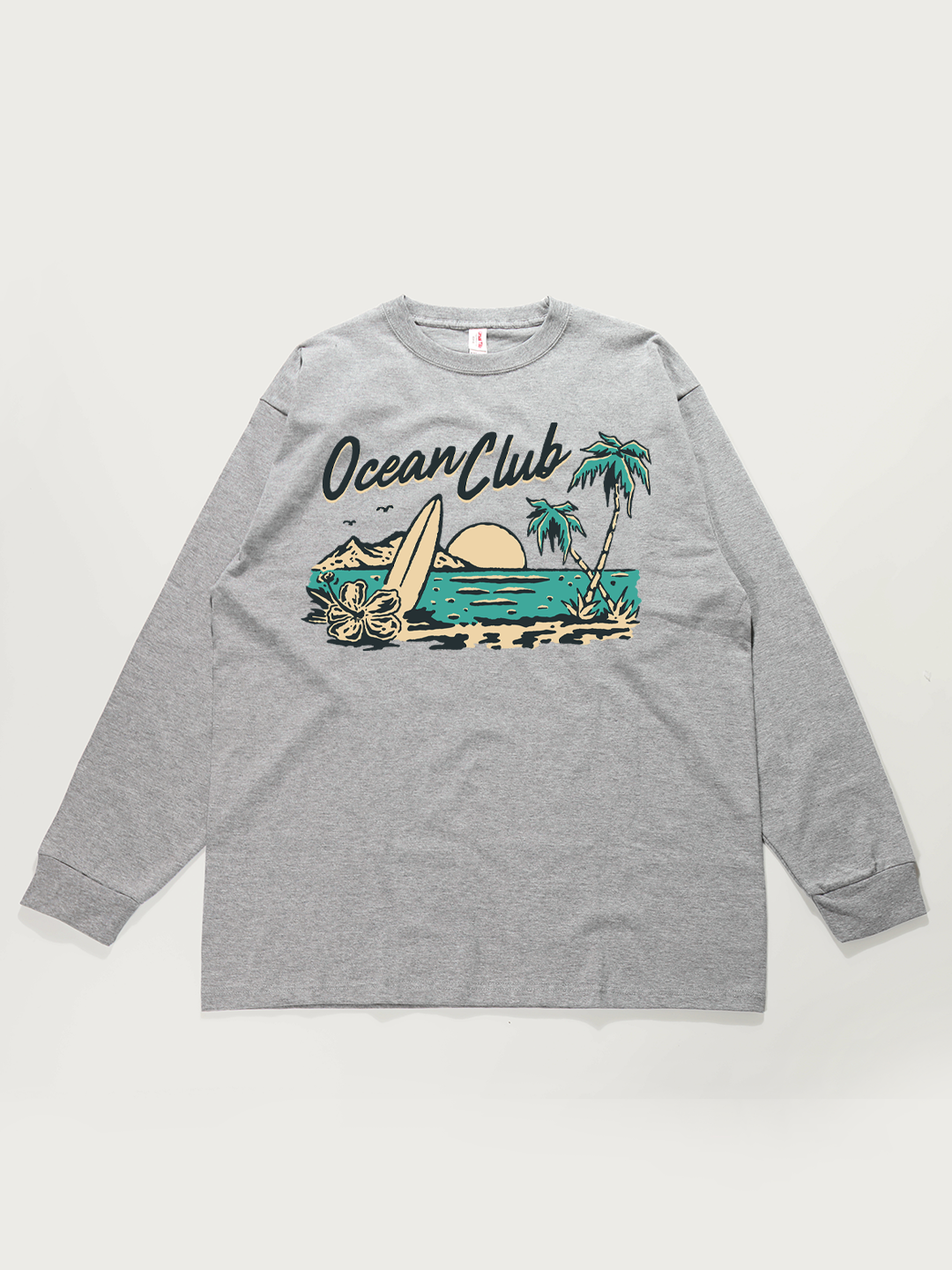 Ocean Club Beach - Unisex Retro Cotton Long Sleeve T-Shirt