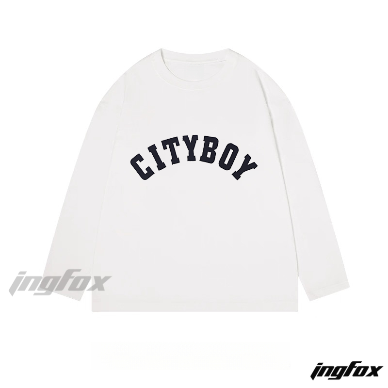 "Cityboy" Text Graphic - Classic Cotton Long Sleeve Tee
