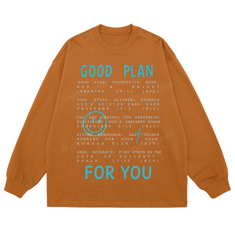 "Good Plan For You" Biblical Quote - Classic Unisex Fit Cotton Long Sleeve Tee