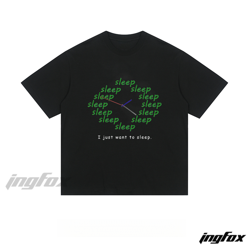 Sleepy Clock - Loose Fit Short Sleeve T - Shirt