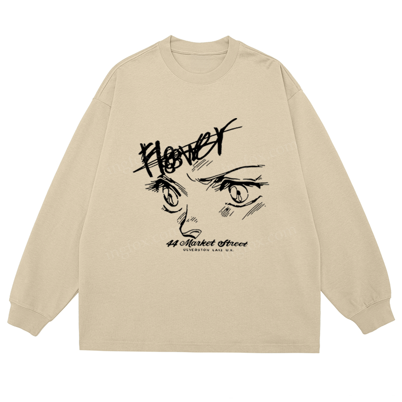 Anime Eyes "Flower" - Classic Unisex Fit Cotton Long Sleeve Tee