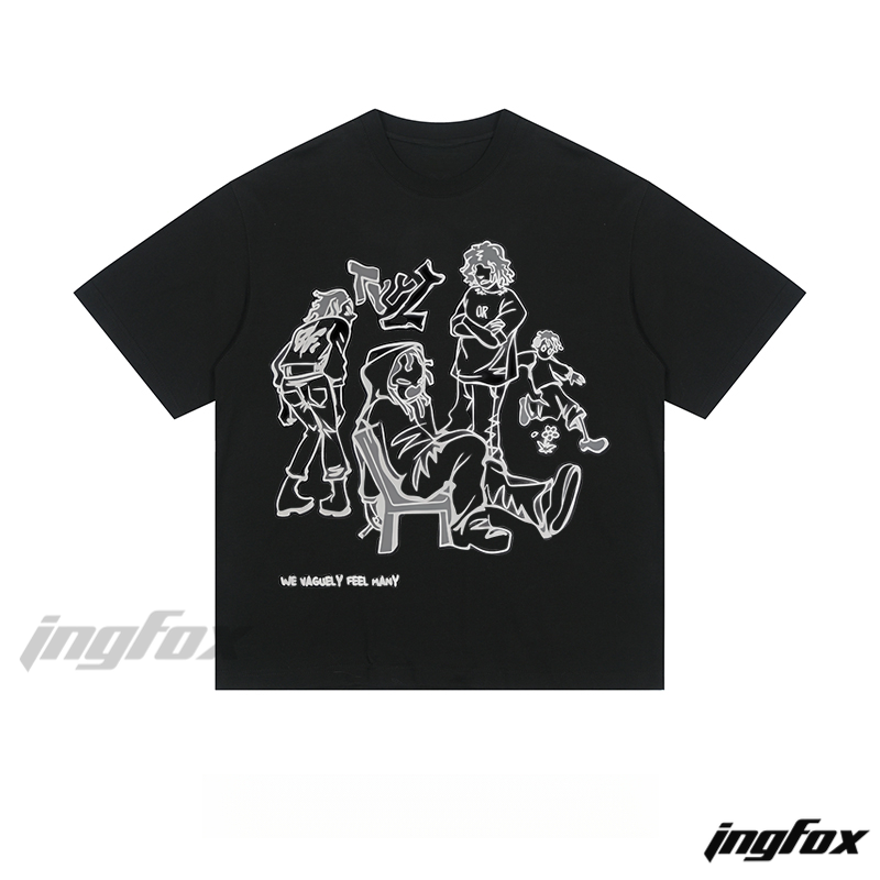 Street - style Character - Loose Fit Short Sleeve T - Shirt