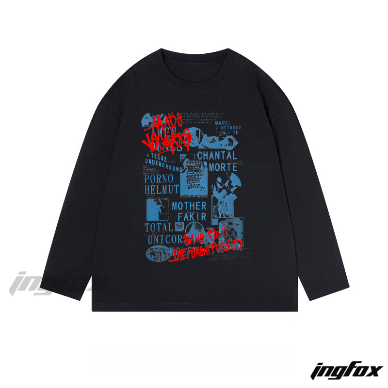 Graffiti - Style Collage - Classic Cotton Long Sleeve Tee