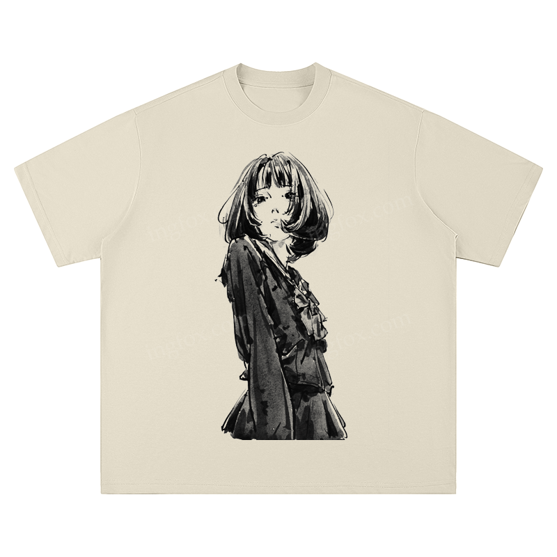 Ink Sketch Girl - Unisex Fit Short Sleeve T - Shirt