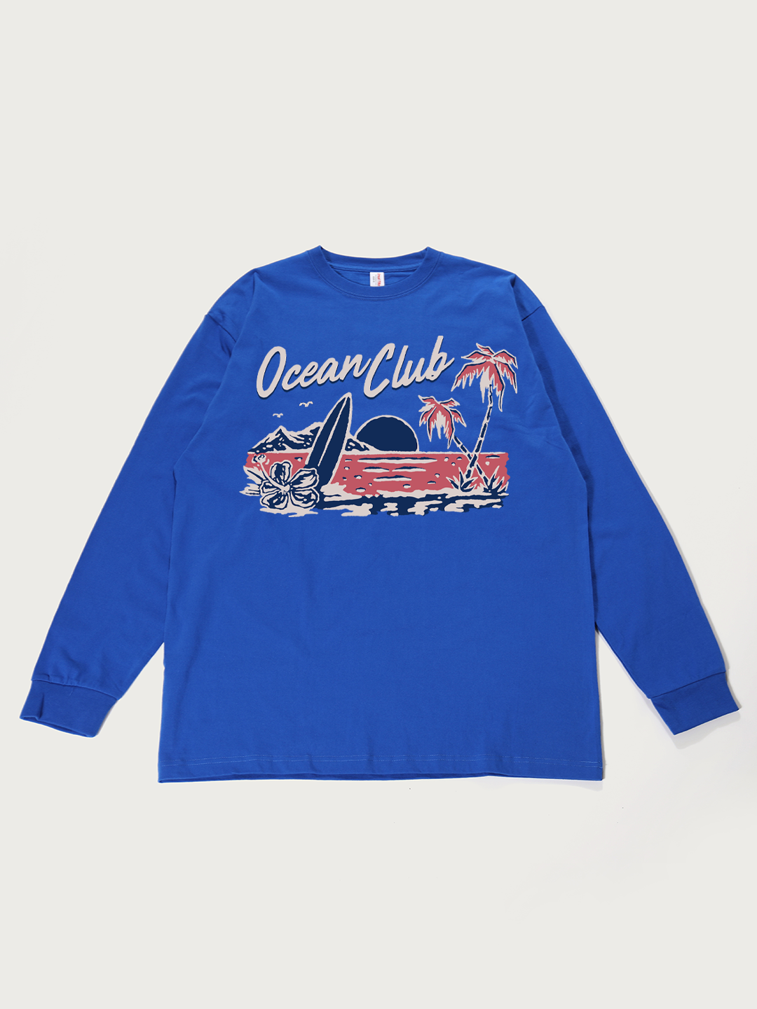Ocean Club Beach - Unisex Retro Cotton Long Sleeve T-Shirt