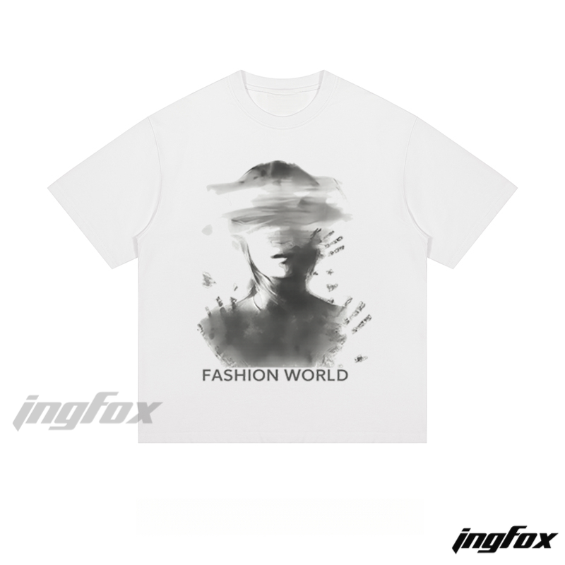 Abstract "FASHION WORLD" - Loose Fit Short Sleeve T - Shirt