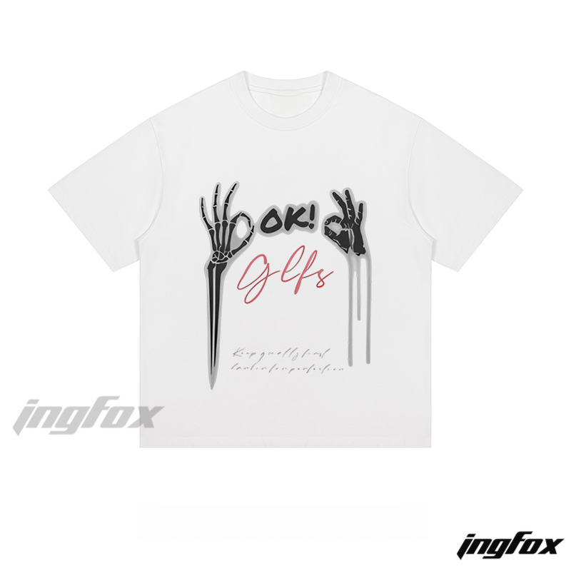 Skeleton Hand Graphic - Loose Fit Short Sleeve T - Shirt