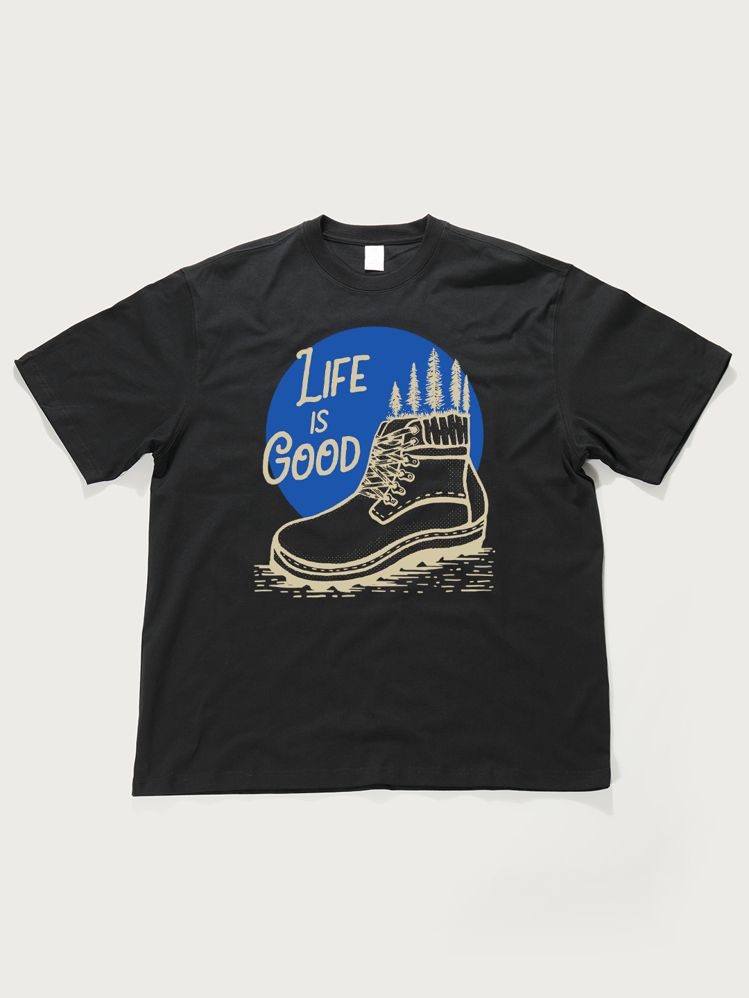 Life Is Good Outdoor Boot - Unisex Retro Cotton Short Sleeve T-Shirt