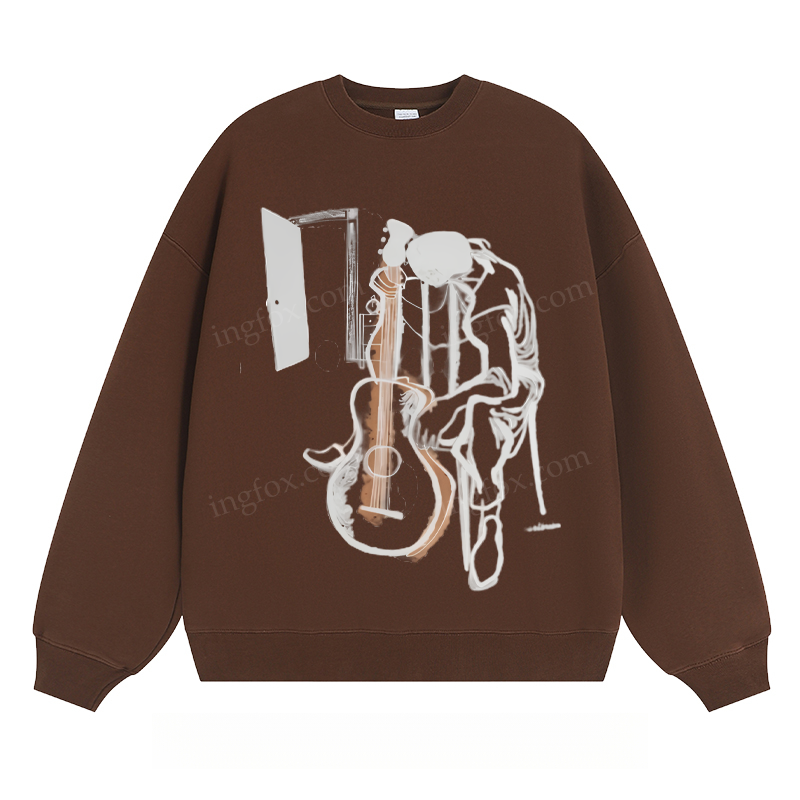 Guitar & Figure Art - Classic Unisex Fit Crewneck Sweatshirt