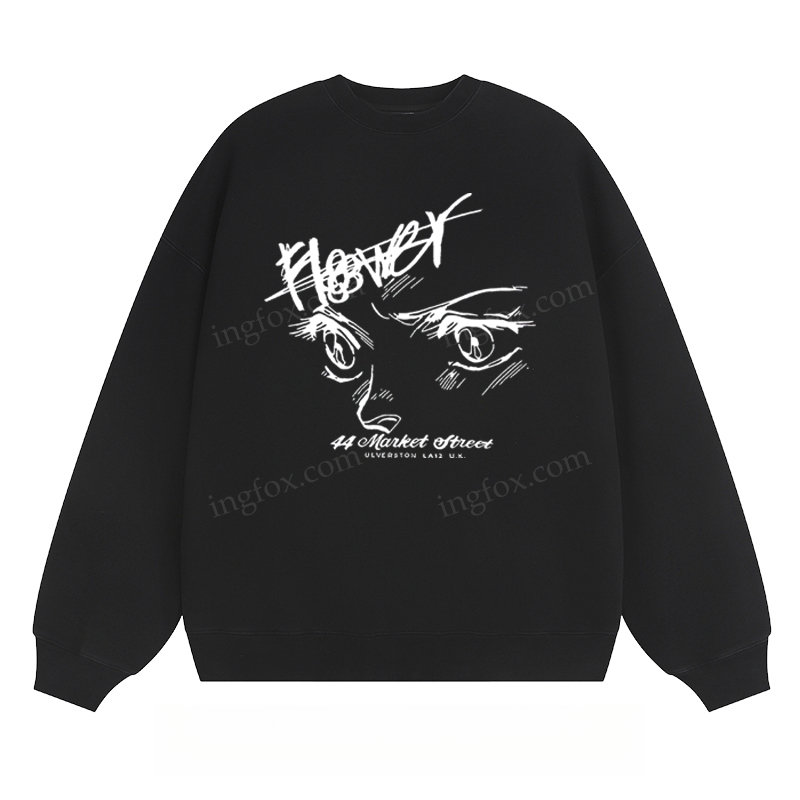 Anime Eyes & "Flower" - Classic Unisex Fit Crewneck Sweatshirt