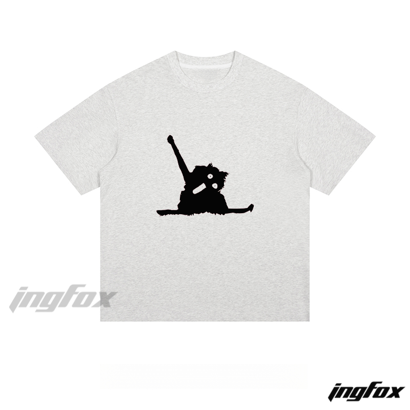 Playful Cat Silhouette - Loose Fit Short Sleeve T-Shirt