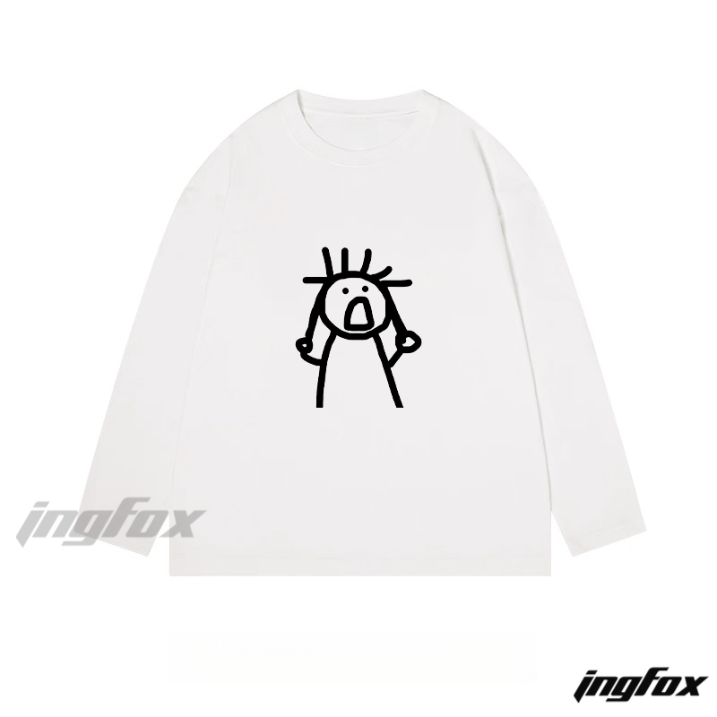 Simplified Cartoon Figure - Classic Cotton Long Sleeve Tee