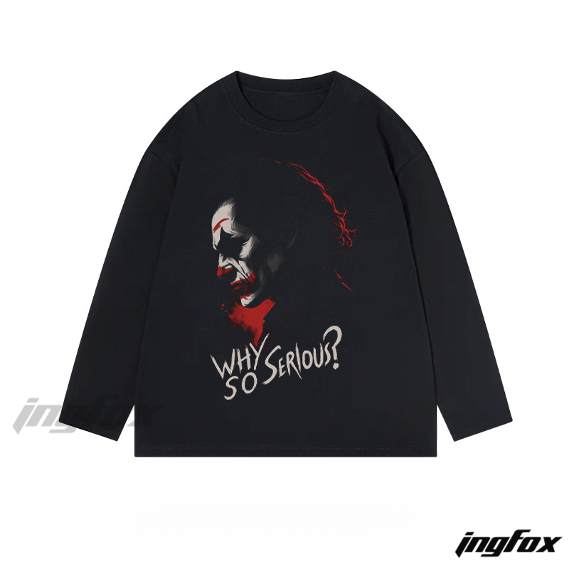 Joker "Why So Serious?" Graphic - Classic Cotton Long Sleeve Tee